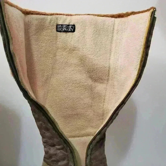 NAUGHTY MONKEY wedge tall lace up boots green/ brown. Size 6.5 - Picture 13 of 14